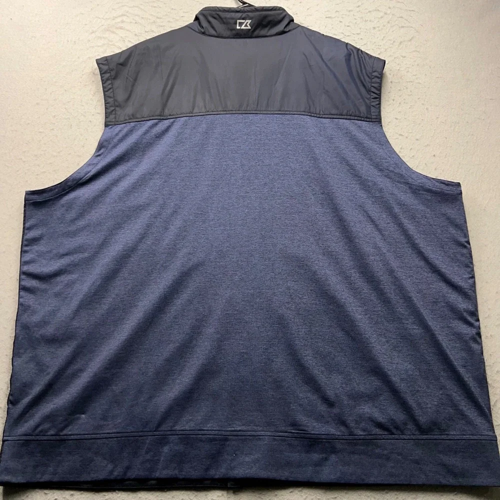 Cutter & Buck Michigan Wolverines Vest Mens 4XB Navy Blue Full Zip Hybrid 2543